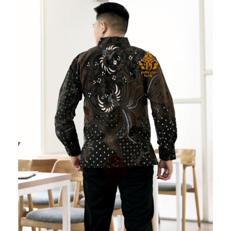 BASUDARA Baju Batik Pria Lengan Panjang Furing Modern Premium Kemeja Solo