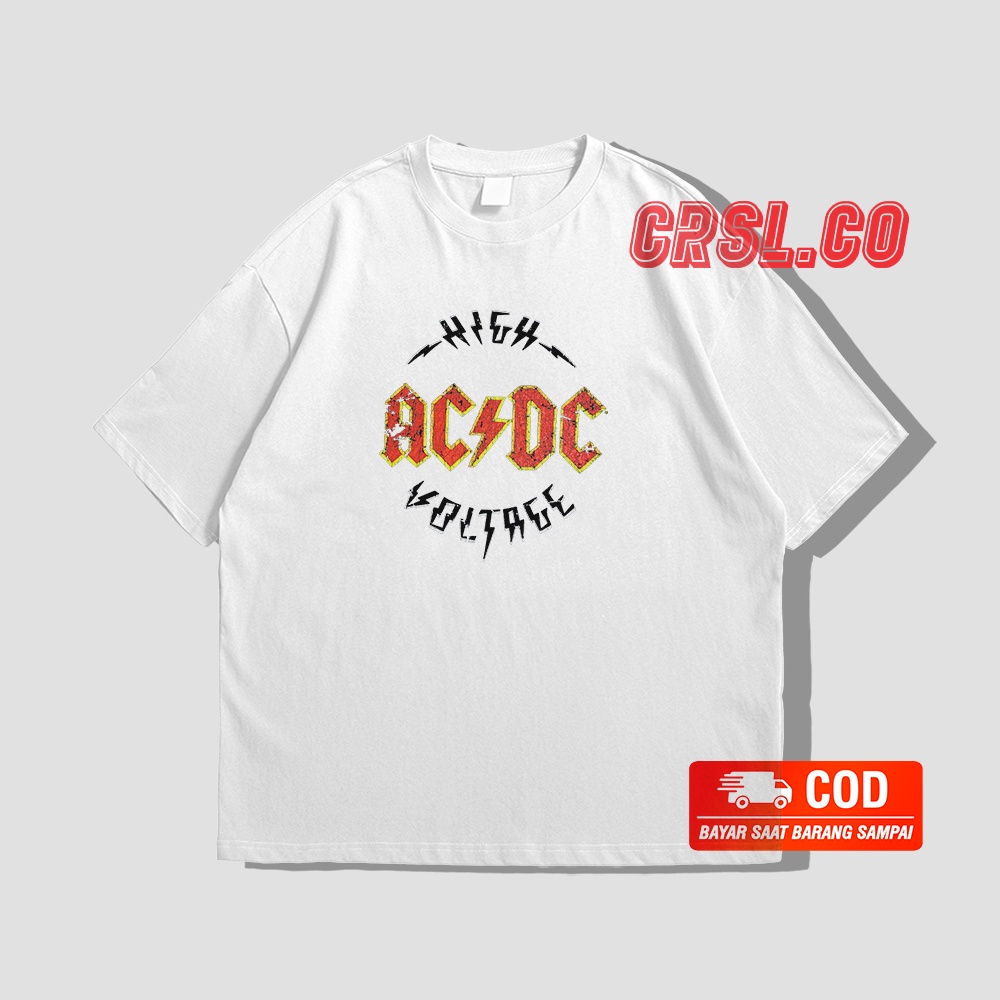 KAOS ACDC PRIA WANITA OVERSIZE M-XXL FULL CATTON 30S NYAMAN DAN TIDAK GERAH 100%