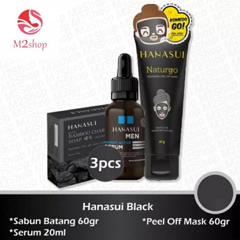 Hanasui men 3 in 1 set paket perawatan wajah kinclong