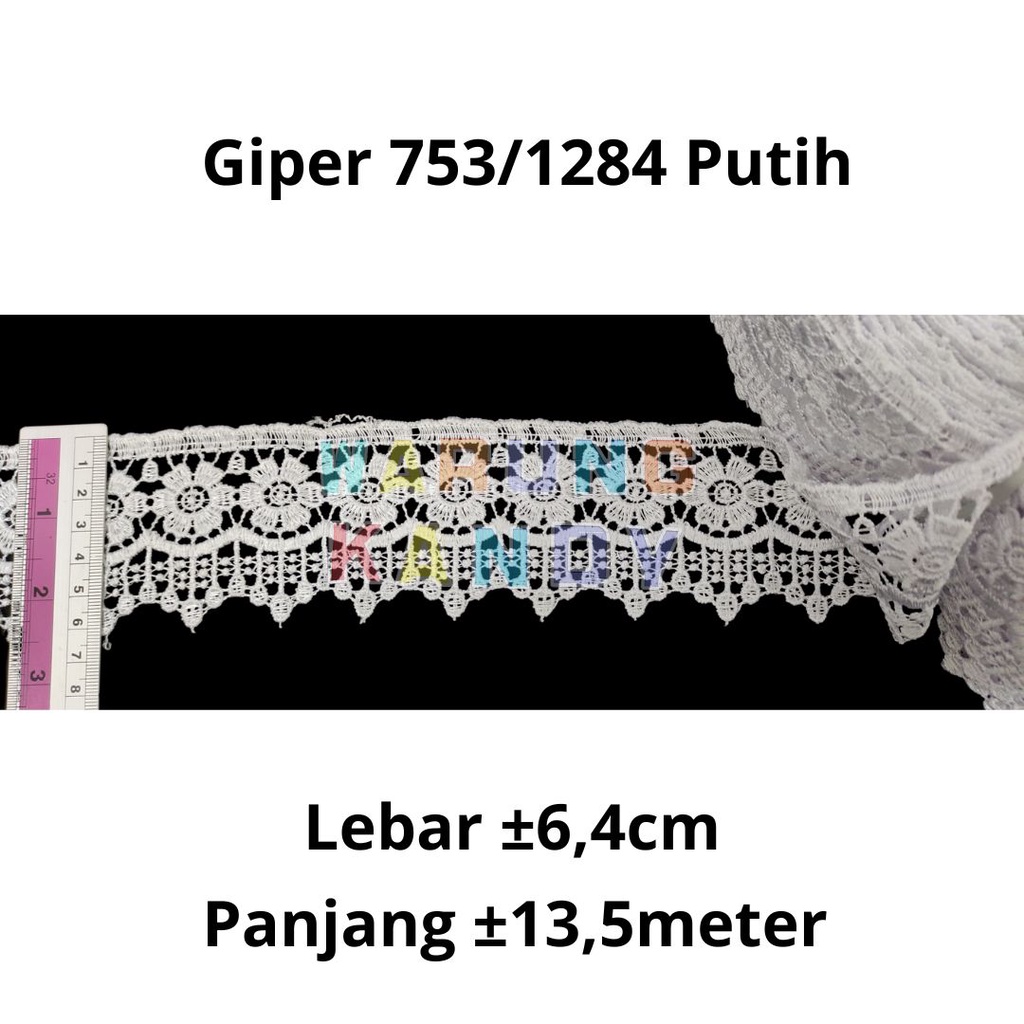 Renda Giper 1119 / 1284 64mm Putih