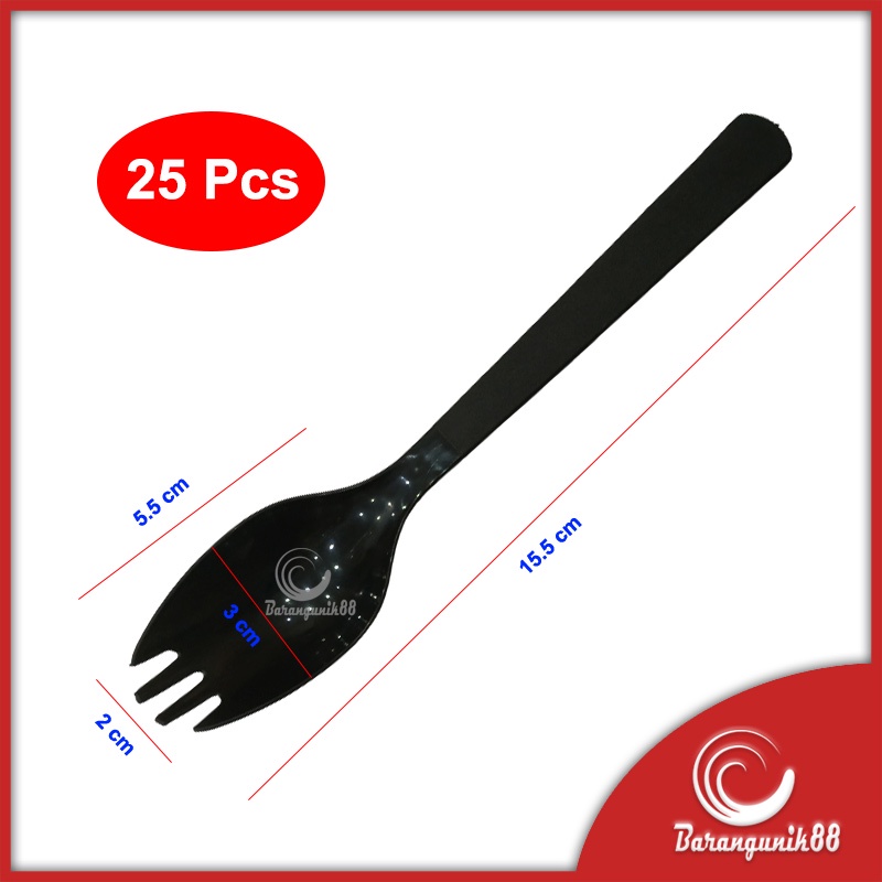 [25 Pcs] Sendok Garpu 2 in 1 Plastik Food Grade