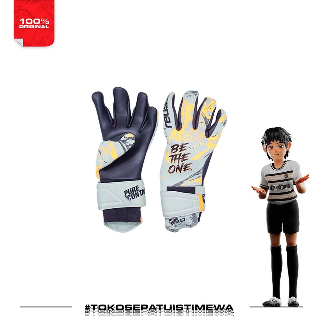 SARUNG TANGAN REUSCH GK GLOVES PRO ATTRAKT PURE CONTACT GOLD SHARK GREEN/SHOCKING ORANGE