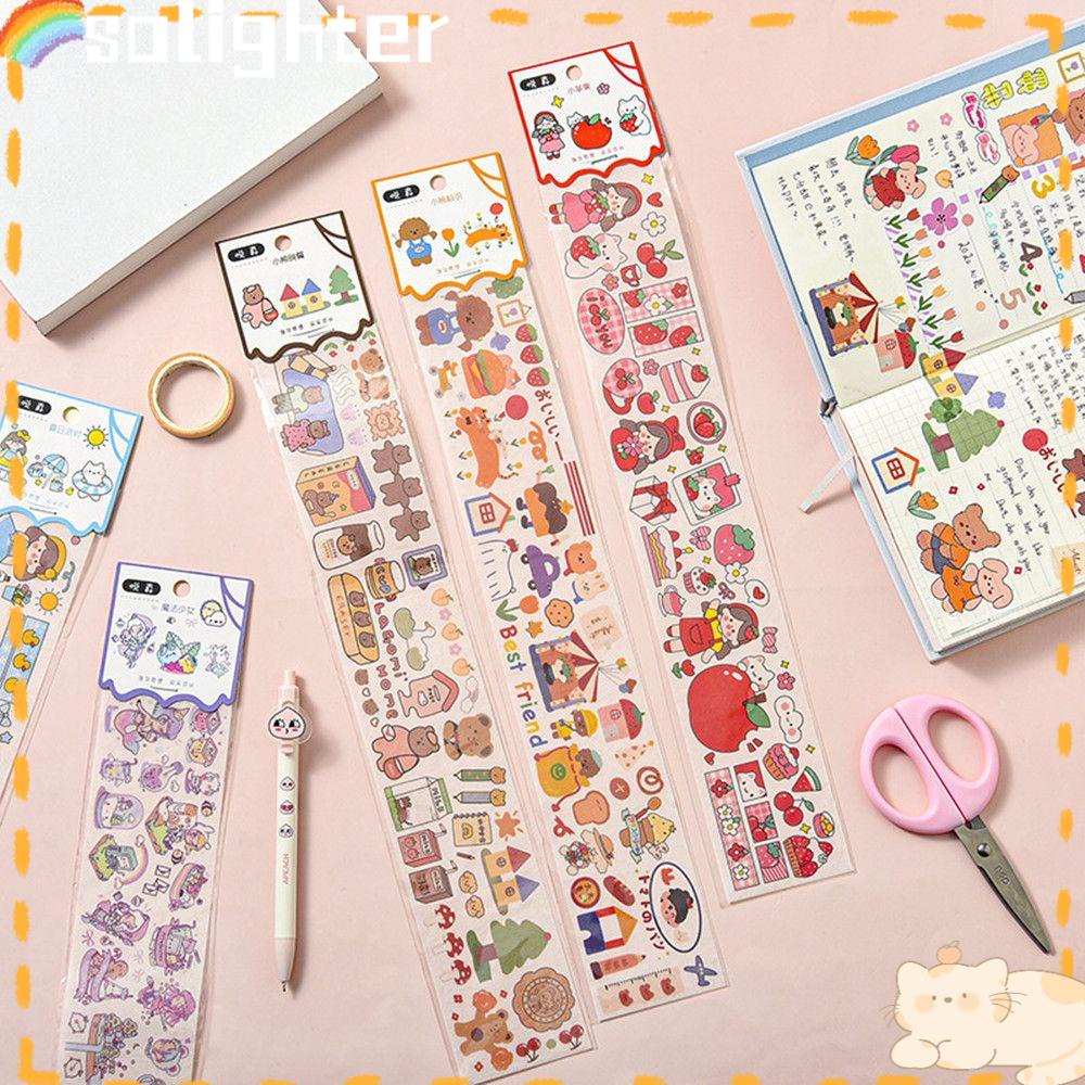 Solighter Kartun Lucu Kreatif DIY Craft Notebook Album Jurnal Washi Paper