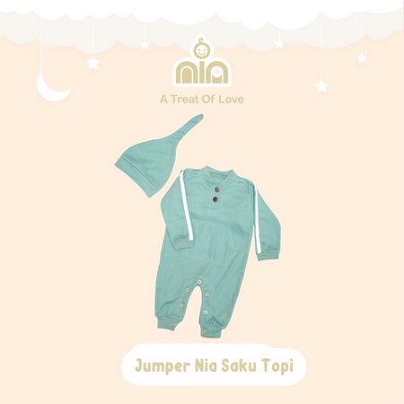 NIA Jumper Bayi Unisex Jumper Bayi Saku Topi Motif Warna Polos 3-6 Bulan