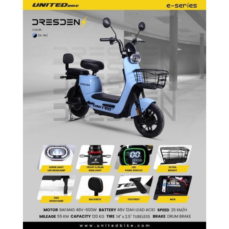 Sepeda Listrik UNITED DRESDEN Electric Bike 600 Watt