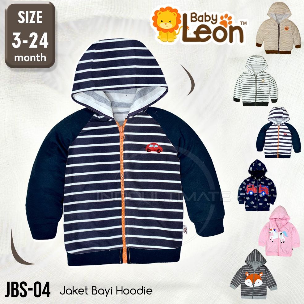 Bisa COD 0-2 tahun SNI BABY LEON Jaket Anak Bayi Balita JBS-04 Hoodie sweater Topi / Baju Kaos Jaket