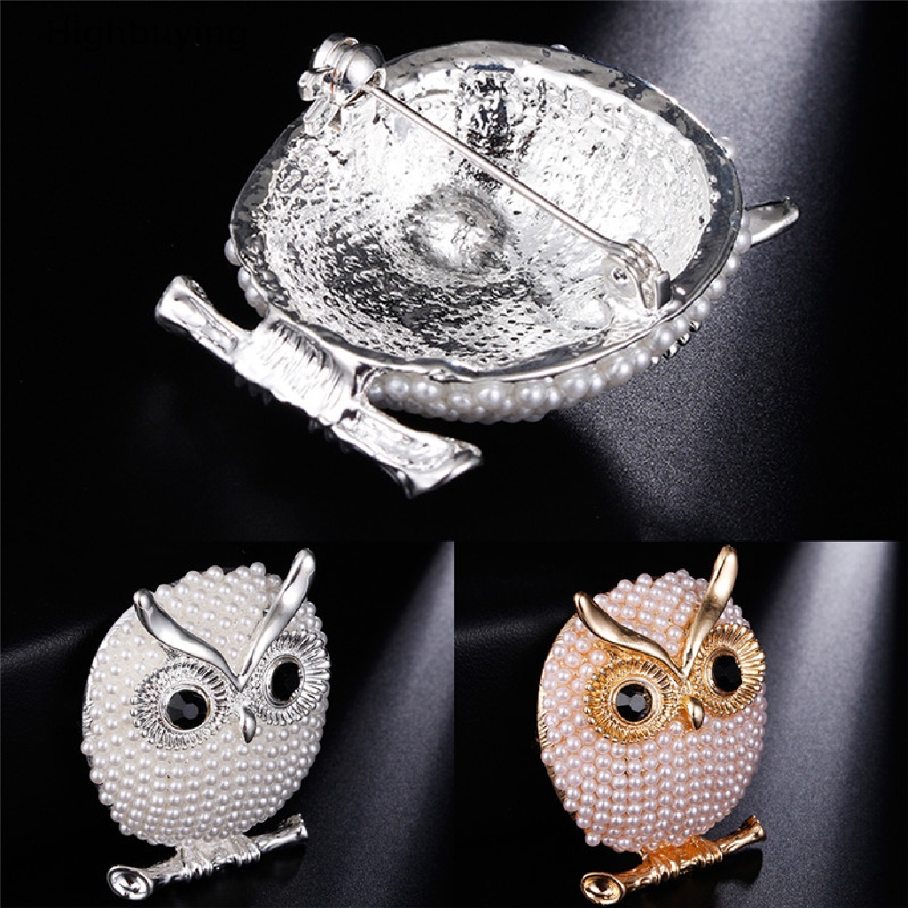 Hbid Owl Bros Pin Mutiara Lapis Emas Bros Lencana Baju Jas Perhiasan Aksesoris Glory