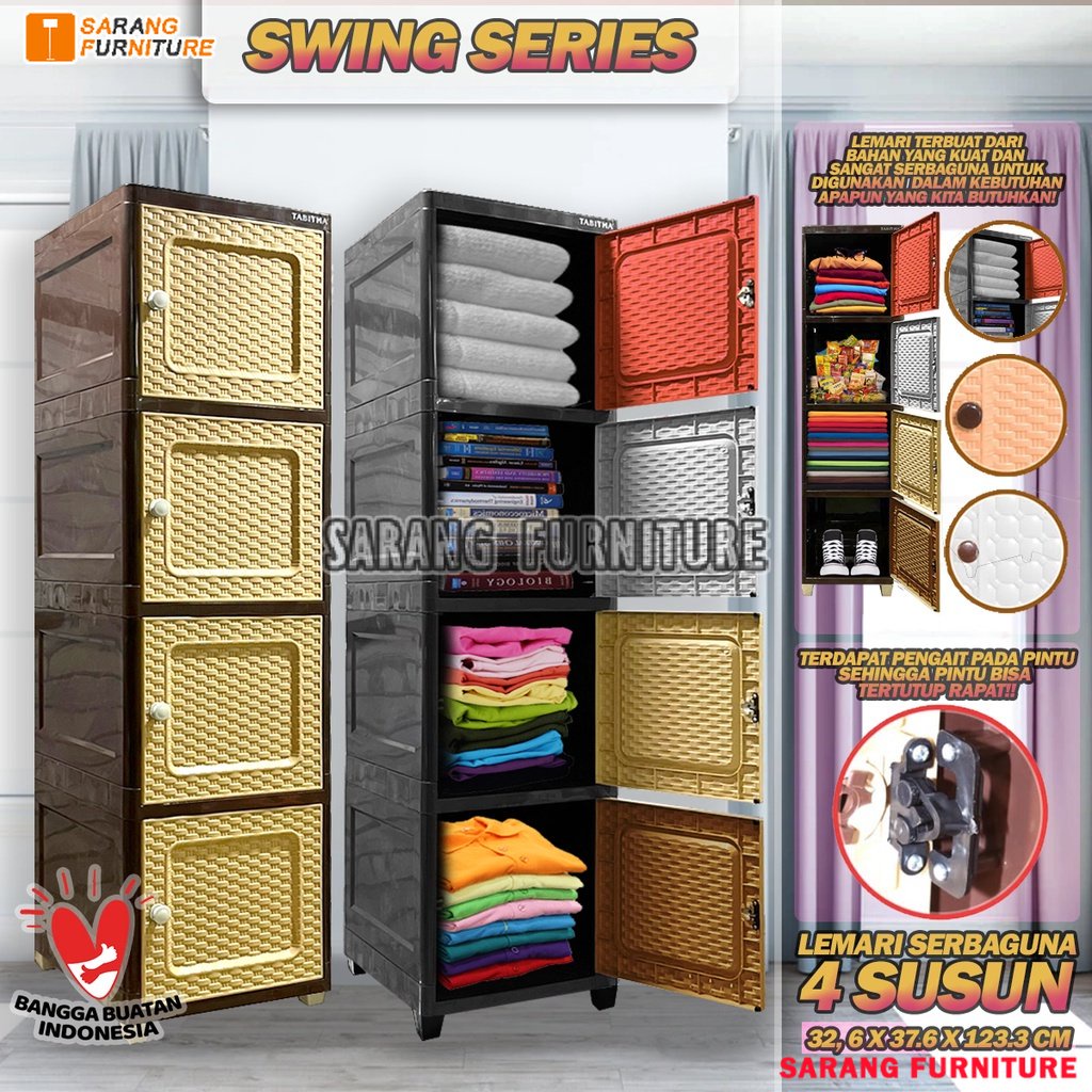 Lemari Plastik Serbaguna Tabitha LOKI LOKER KITA SINGLE CABINET LOKI 1 TOWER Lemari Pakaian Serbaguna lemari SWING LOKI TABITHA