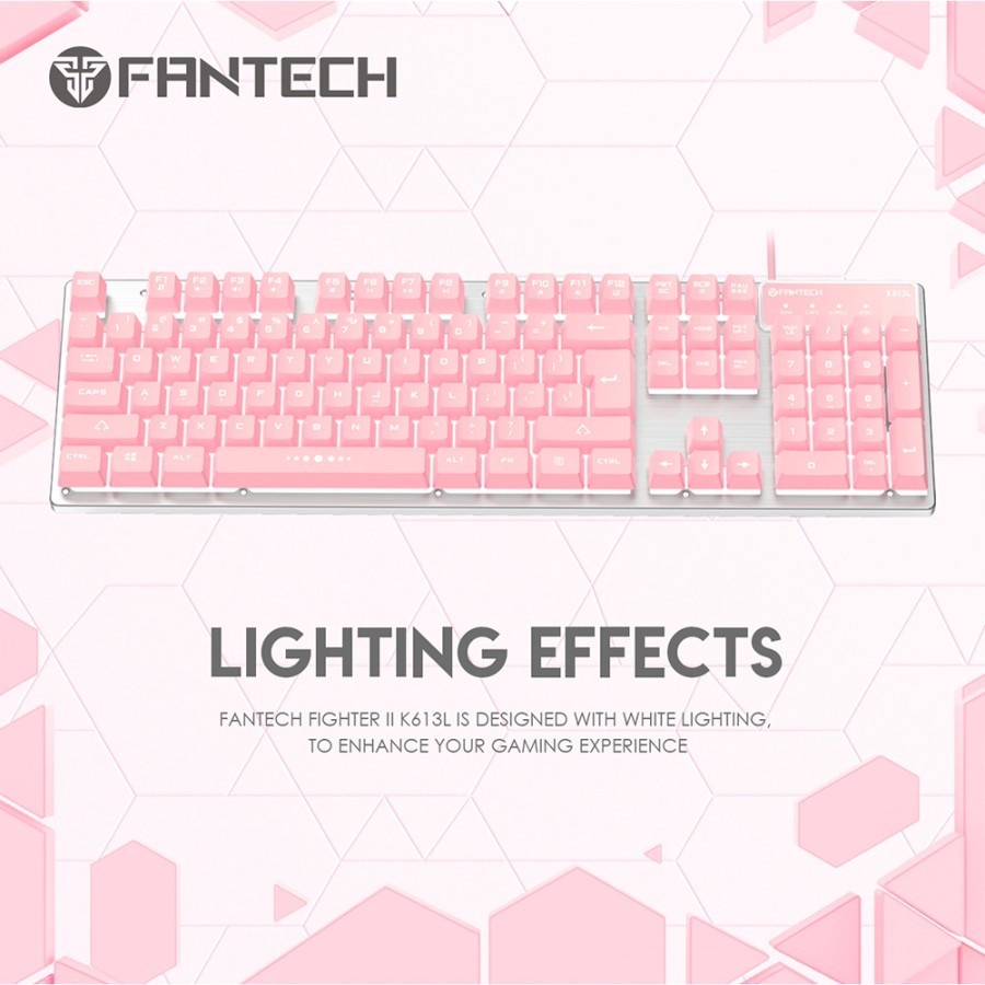 Keyboard Gaming Fantech K613L Pink Fighter II RGB - Sakura Edition