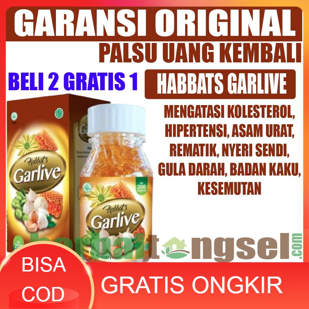 Habbats Garlive – Kombinasi Habbatussauda & Bawang Lanang, Turunkan Kolesterol, Hipertensi & Asam Ur
