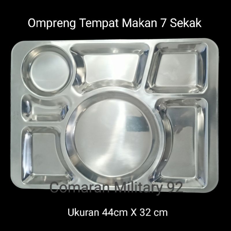 OMPRENG TNI / TEMPAT MAKAN 7 SEKAK PLATO STAINLESS / OMPRENG JATAH POLRI / NAMPAN / OMPRENG RUMAH SA