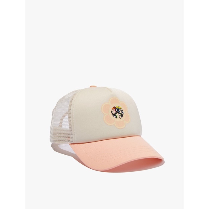 Topi Rubi - Topi Wanita - Graphic Trucker Cap - Powerpuff Girls Dais/Orange