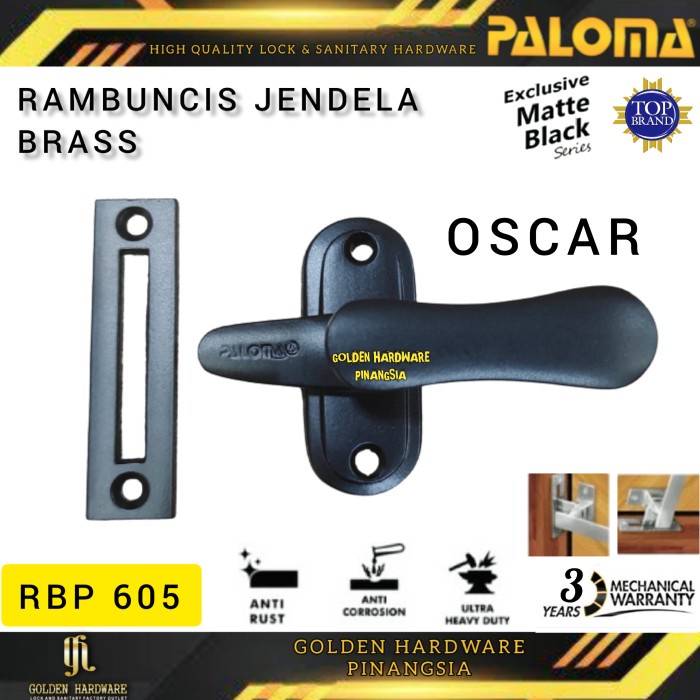 Grendel Rambuncis Grendel Slot Selot Kunci Jendela Kayu Hitam Paloma Rbp 605