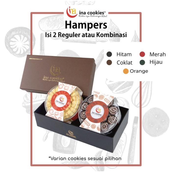 

Terlaris ✨ - Packaging Kotak Box Hampers Ina Cookies REGULER Isi 2 2.1.23