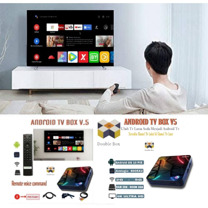 SET TOP BOX TV ANDROID 10 V.5 / SET TOP BOX ANDROID TV REMOT VOICE