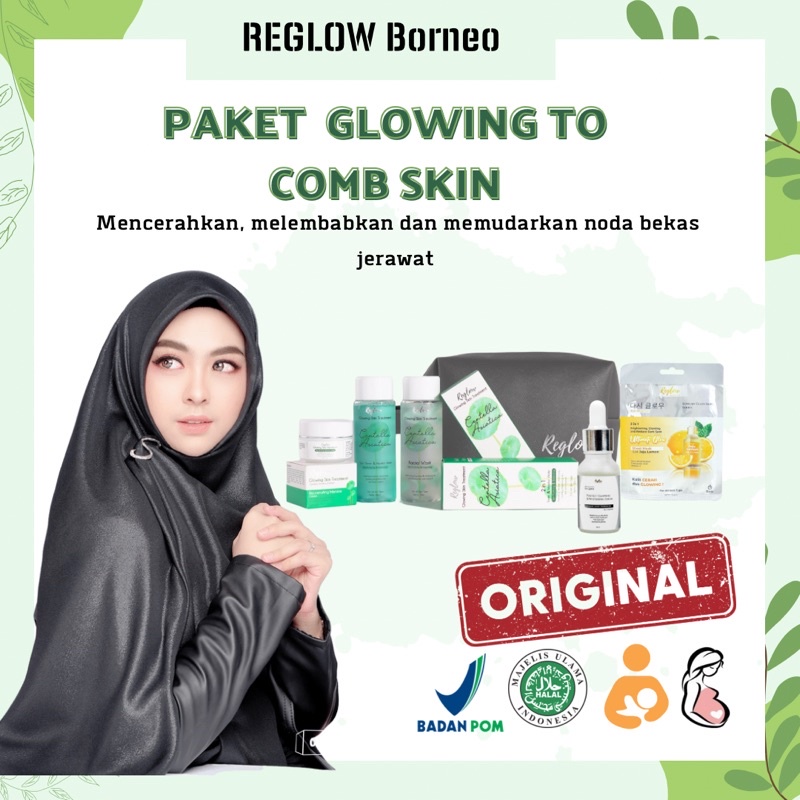 paket reglow to comb skin skincare reglow kalimantan selatan tengah murah original facial wash cream