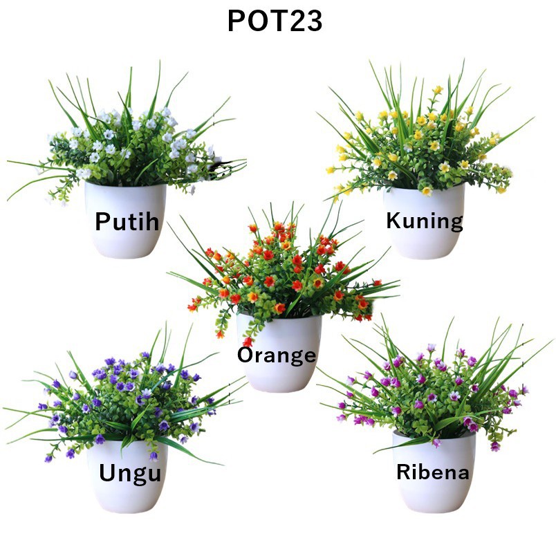 BBS POT23-24 TANAMAN BUNGA PLASTIK DEKORASI RUMAH TANAMAN HIAS IMPORT MURAH