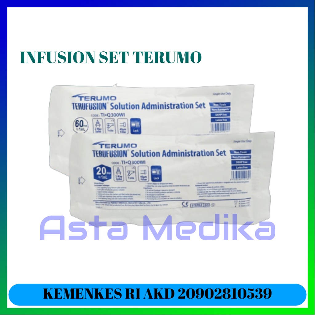 Infuset Dewasa Terumo TI*Q300WI Disposable Infusion Set Adult Y Tipe Terumo Infuset Adult TI*Q300WI  Infus Set Dewasa 20 Drops / Ml Y Site