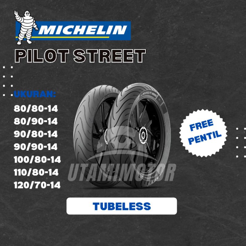 BAN MOTOR MICHELIN PILOT STREET RING 14 100/80-14 TUBELESS