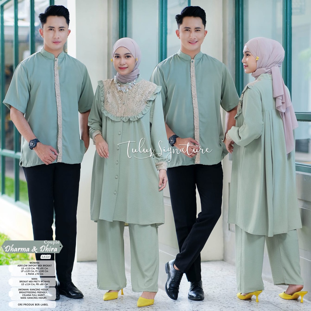 DHARMA & DHIRA PAKAIAN COUPLE BY TULUS BAHAN AIRFLOW MIX BROKAT KOKO KEMKO