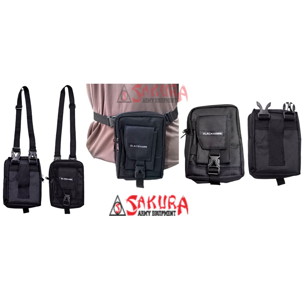 Sarung Hp Tactical Tempat Hp Slingbag Tas Pinggang Hitam