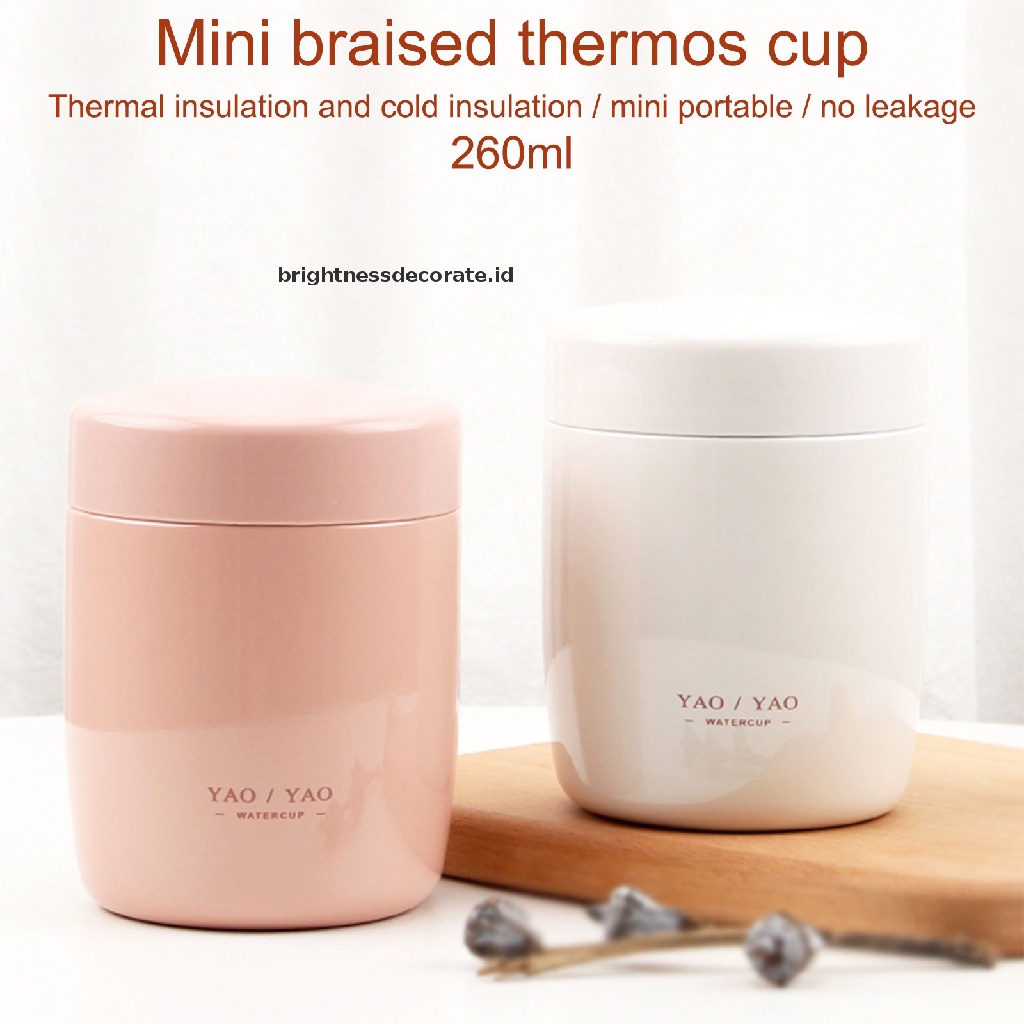 [Birth] 260ml Kotak Makan Makanan Portable Stainless Steel Food Soup Containers Vacuum Flask [ID]