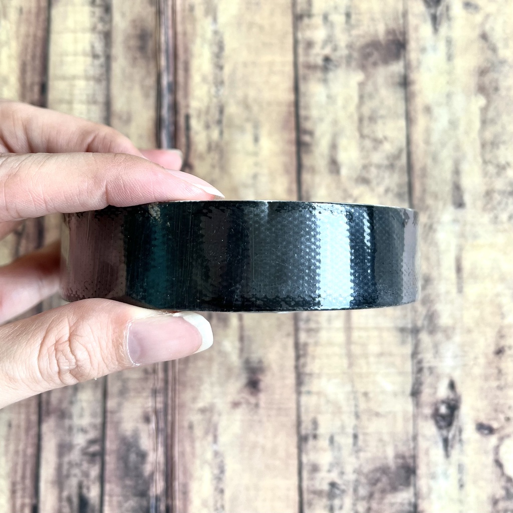 Cloth Tape Damarin 1 inch - Lakban Kain Warna Hitam 24mm x 12m - Lakban Karpet