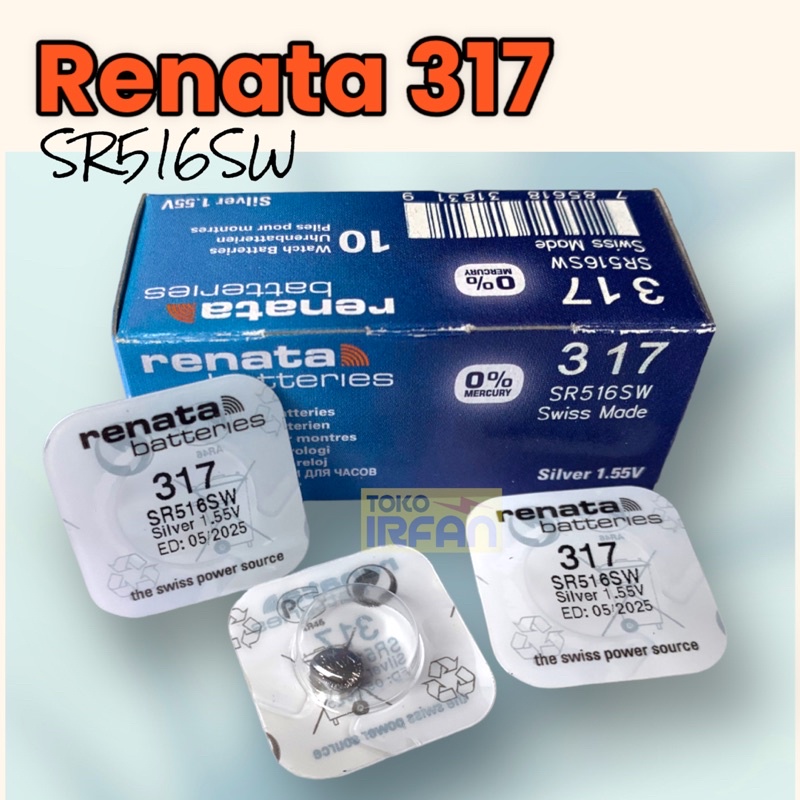 Baterai Jam Renata SR516SW 317 Original Batrai SR516 Ori