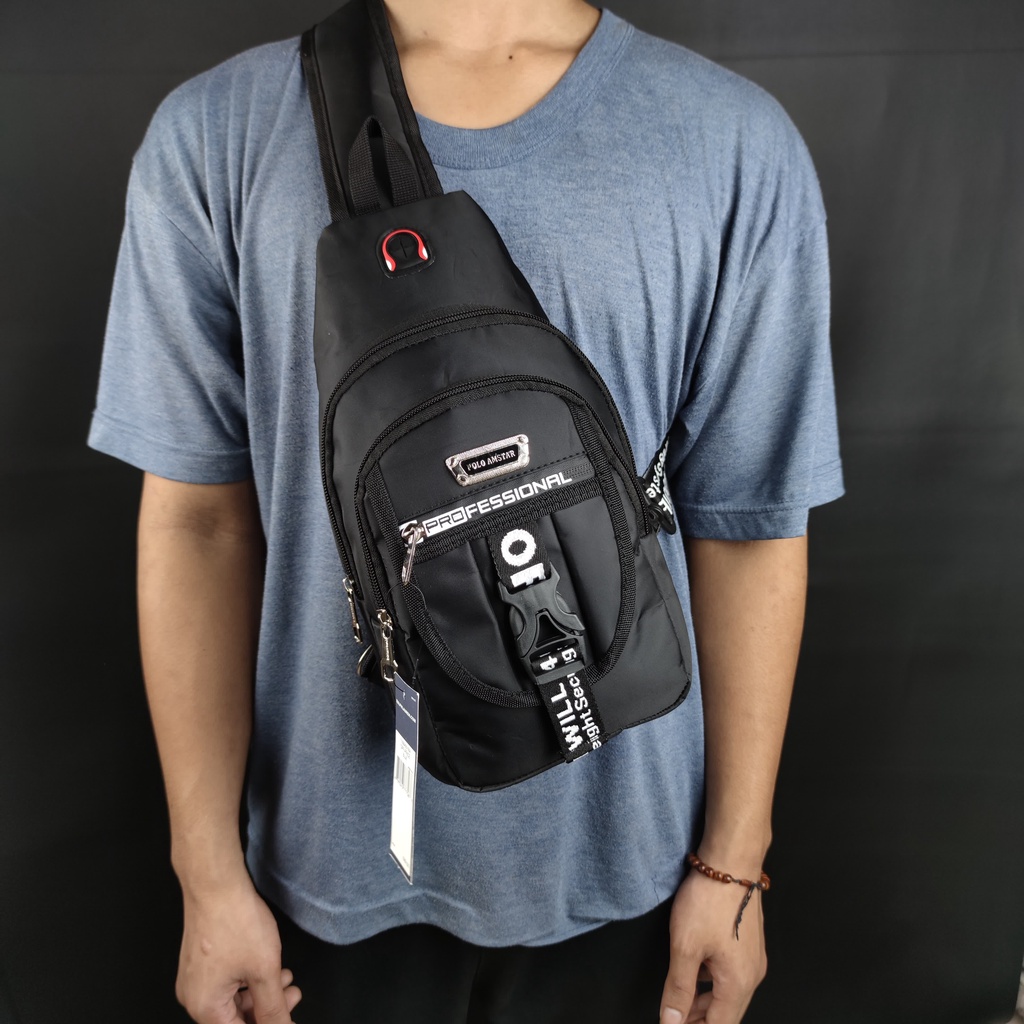 Tas Selempang Pria Polo Amstar Bahan Nlon Terbaru Tas Pria Slingbag