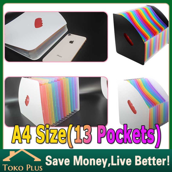 

Box File 13 Sekat Box File Folder A4 Dokumen Map Bag Expanding Meja