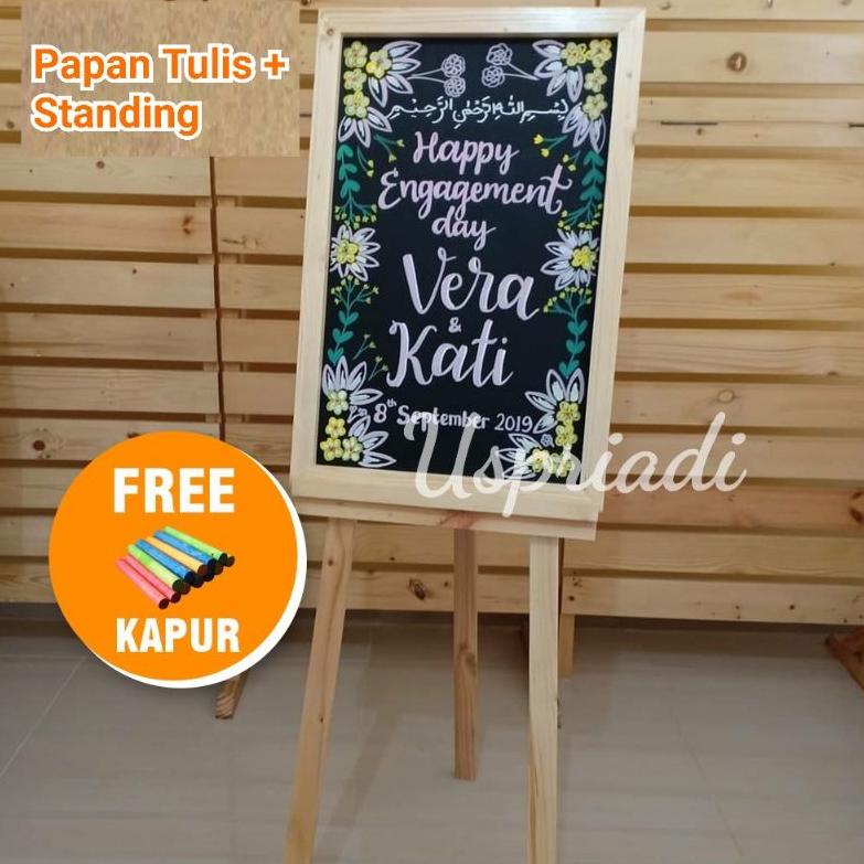 

70S0M PAPAN TULIS KAPUR + STANDING TRIPOT PAPAN MENU CAFE PAPAN BOARD + KAKI KAYU PENYANGGA DEKORASI PESTA Ready Stock