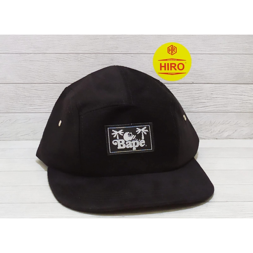 [COD]Topi Distro Pria/Topi Snapback Bordir Bape Hip-Hop New Model/Topi Lima Panel