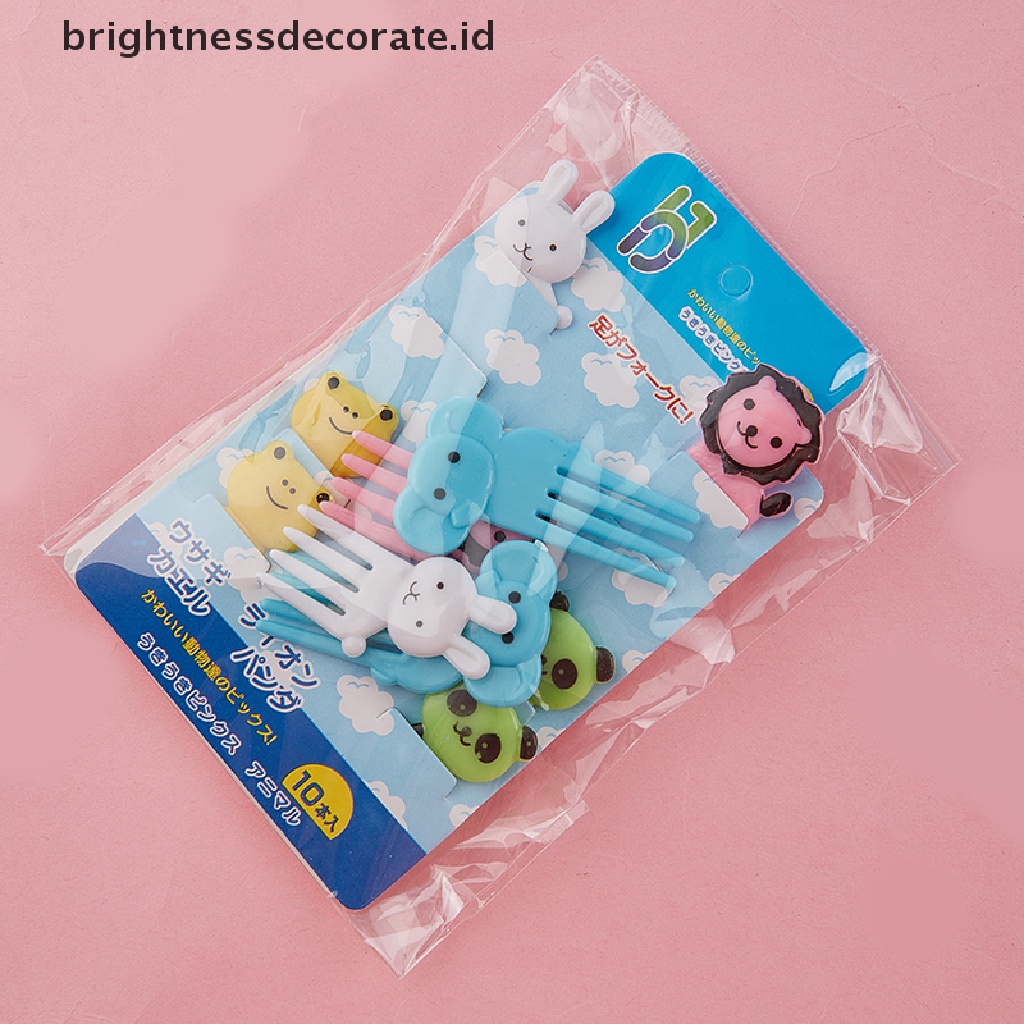 [Birth] Garpu Buah Mini Kartun Anak Snack Kue Dessert Fruit Pick Tusuk Gigi Decor [ID]