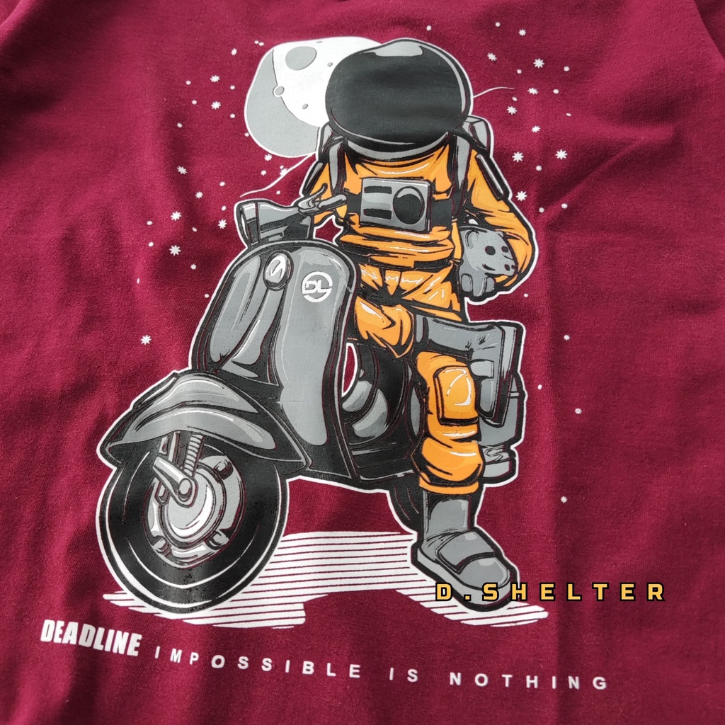 Baju Kaos Distro Anak Maroon Vespa Deadline / D.SHELTER