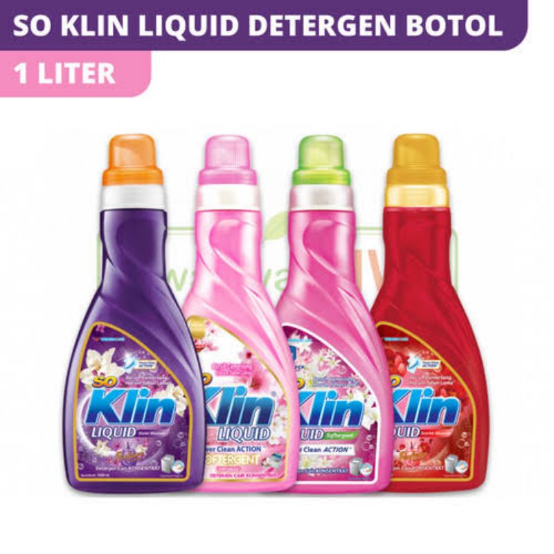 SOKLIN LIQUID 1000ML 1LITER SOKLIN DETERJEN CAIR SABUN CUCI PAKAIAN RINSO CAIR SOKLIN KEMASAN BOTOL