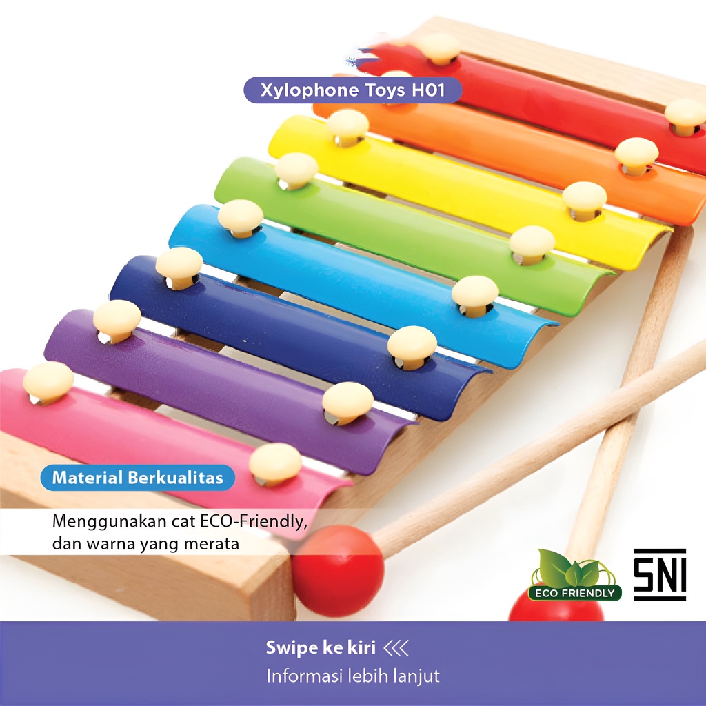 Xylophone Toys Kayu | Mainan Alat Musik Anak | Mainan Edukatif Anak 2-3-4-5-6 Tahun | Mainan Seru Untuk Keluarga