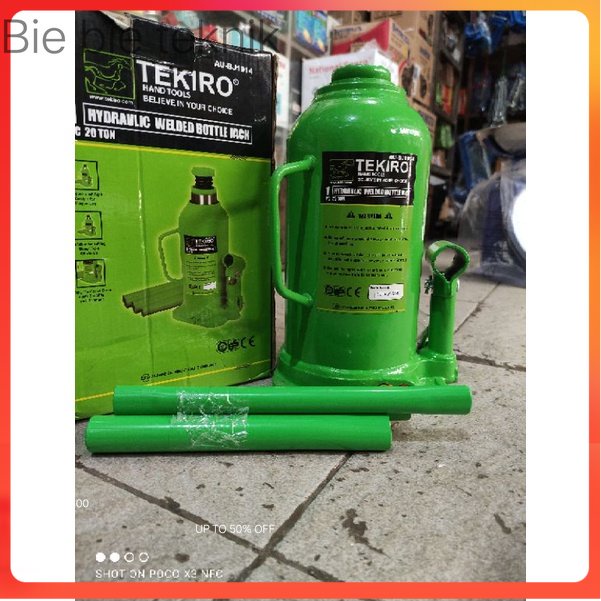 dongkrak botol TEKIRO 20ton/dongkrak mobil TEKIRO 20ton hydraulic welded bottle jack . Bie bie tekni