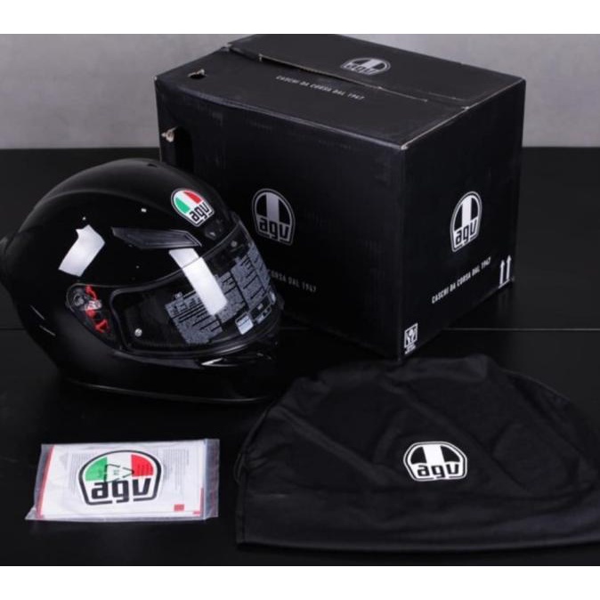AGV K1 BLACK GLOSSY | HELM MOTOR FULL FACE | ORIGINAL AGV