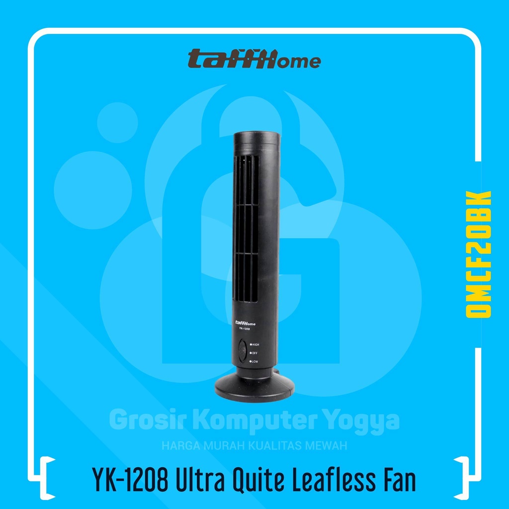 TaffHOME YK-1208 Ultra Quite Leafless USB Tower Fan Kipas Angin