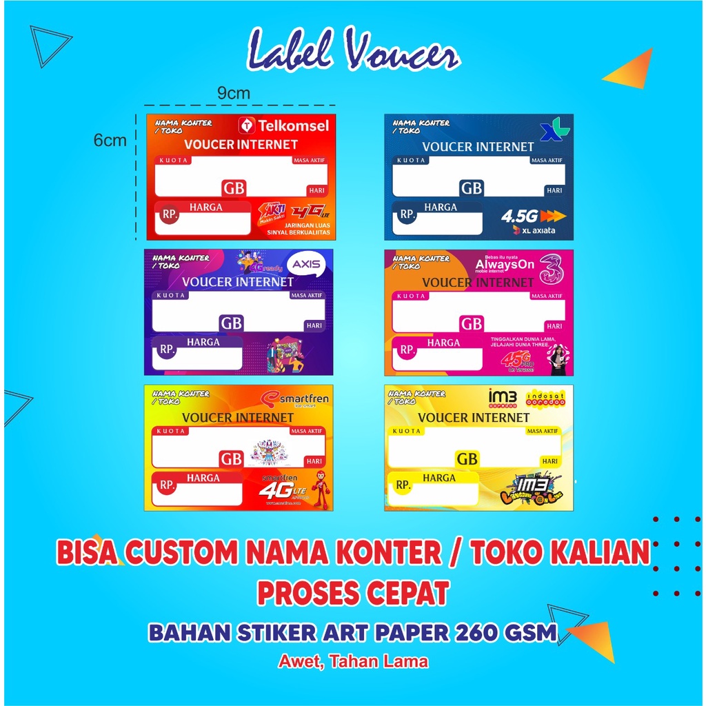 

Label Voucer Konter / Toko Murah + Laminasi ( Minimal 21 Pcs ) - Ypshoper