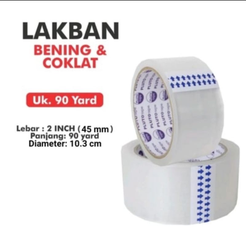 

Lakban bening / coklat //90yard//45mm//10.3cm