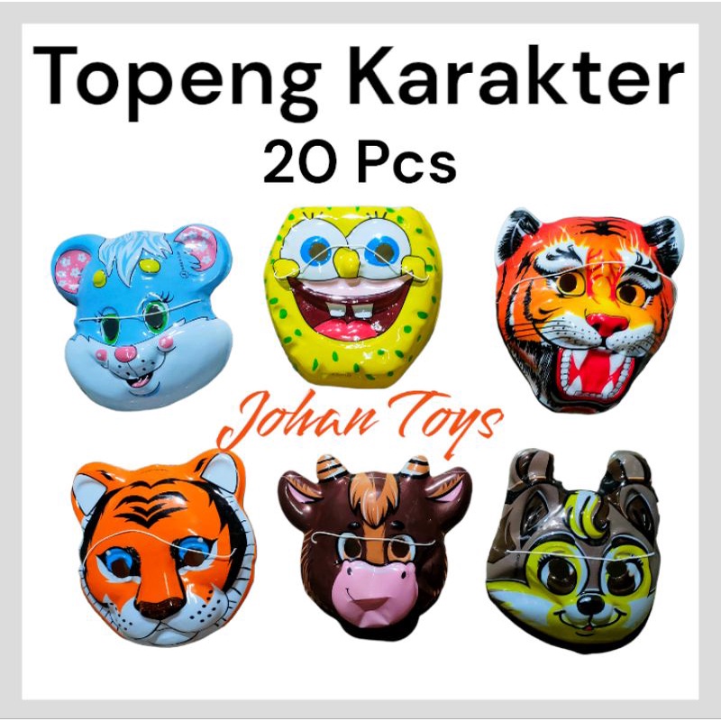 Topeng Karakter isi 20 Pcs Campur