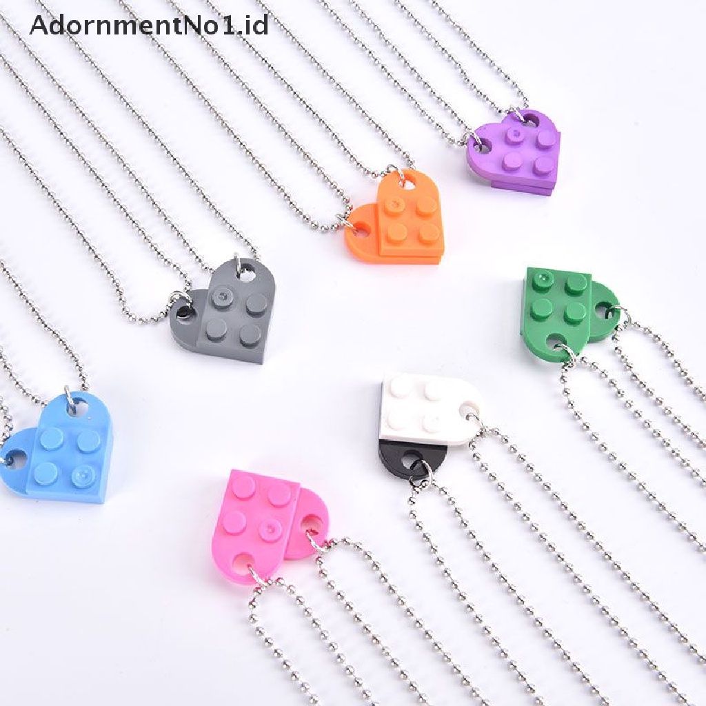 [AdornmentNo1] 2pcs Lucu Cinta Hati Bata Liontin Kalung Pasangan Persahabatan Wanita Pria Element [ID]