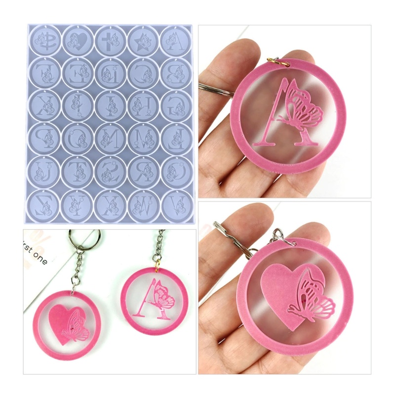 Sa Resin Jewelry Mold Silicone KeychainResin Mold, Cetakan Resin Huruf Bulat Dengan Lubang