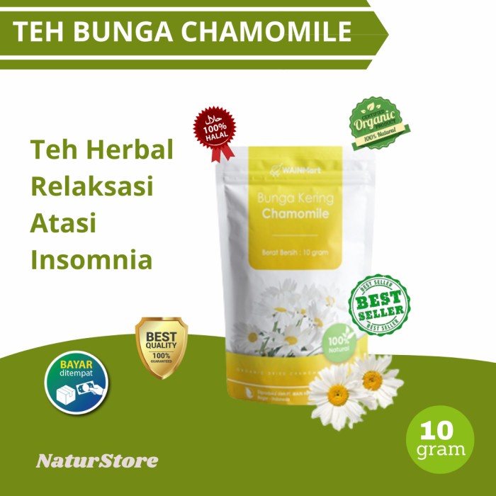 

Terlaris ✨ -Teh Herbal Bunga Chamomile Camomile Tea Kering Anti Imsomnia Premium- 2.1.23