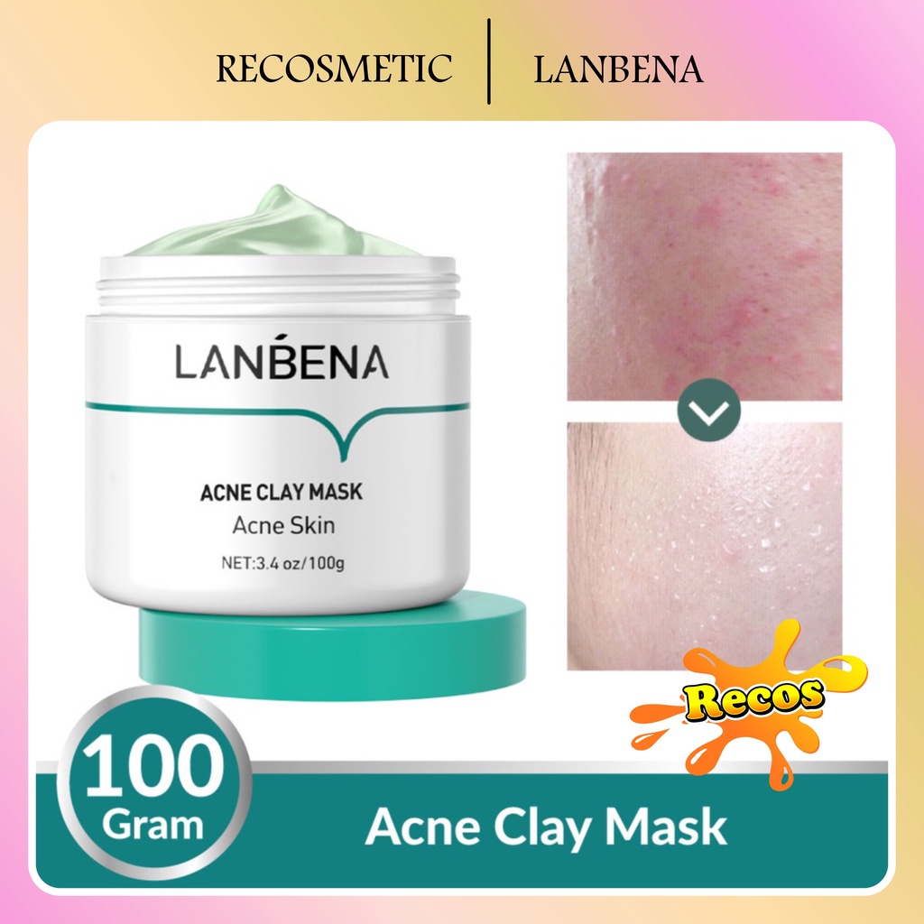 LANBENA Acne Clay Mask Cream - Wajah Berjerawat Acne Treatment Acne prone Deep Cleansing Mengobati jerawat Melembabkan BPOM