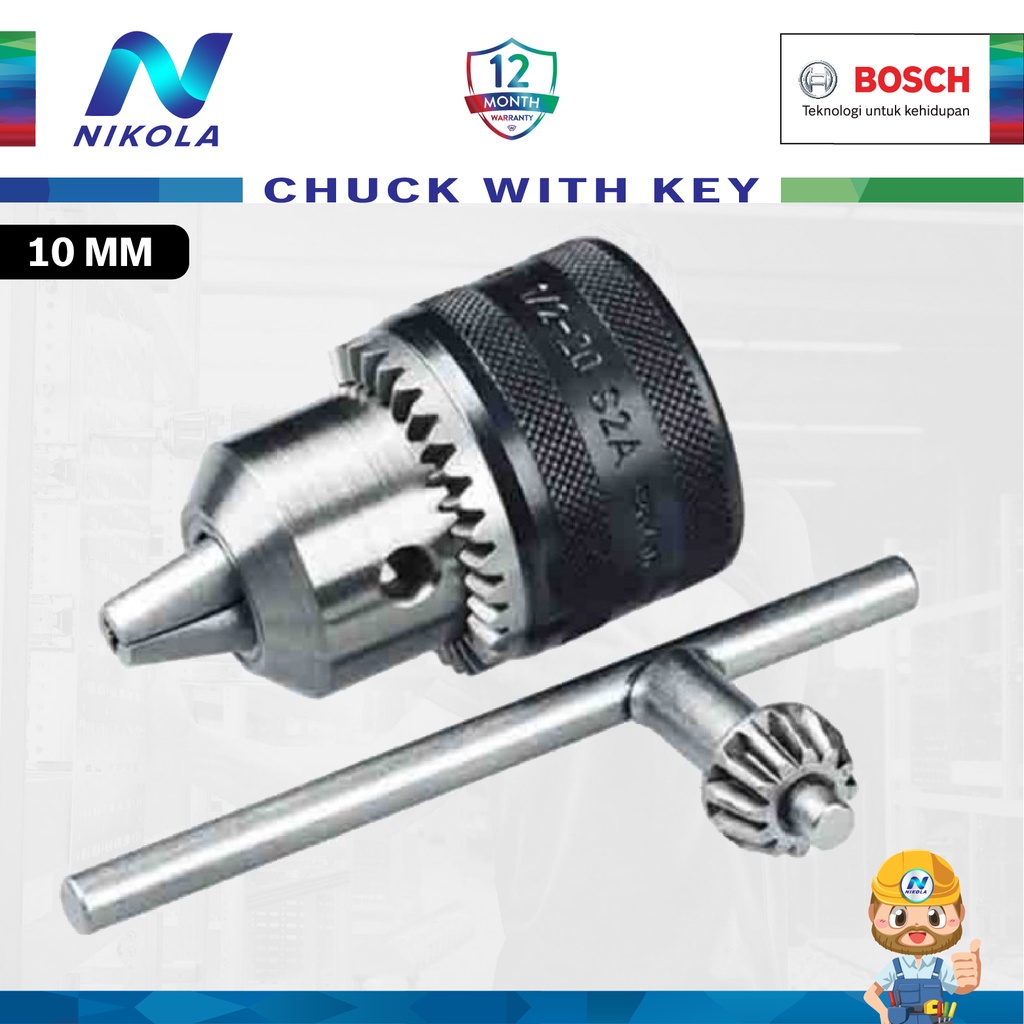BOSCH Kepala Bor 10mm / Chuck with Key 10 MM