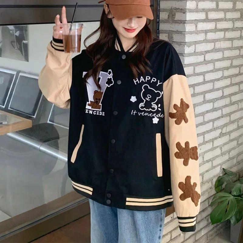 Jaket Sweater Baseball Varsity V HAPPY VANGEDE L XXL bisa untuk pria/wanita