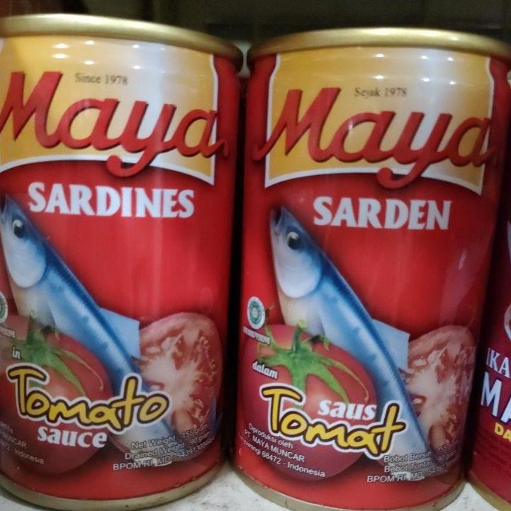 

Stok terbaru maya sarden saus tomat 155g 