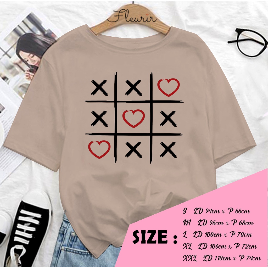 FLEURIR - COD KAOS WANITA XOX PRIA REMAJA DEWASA UNISEX TSHIRT JUMBO